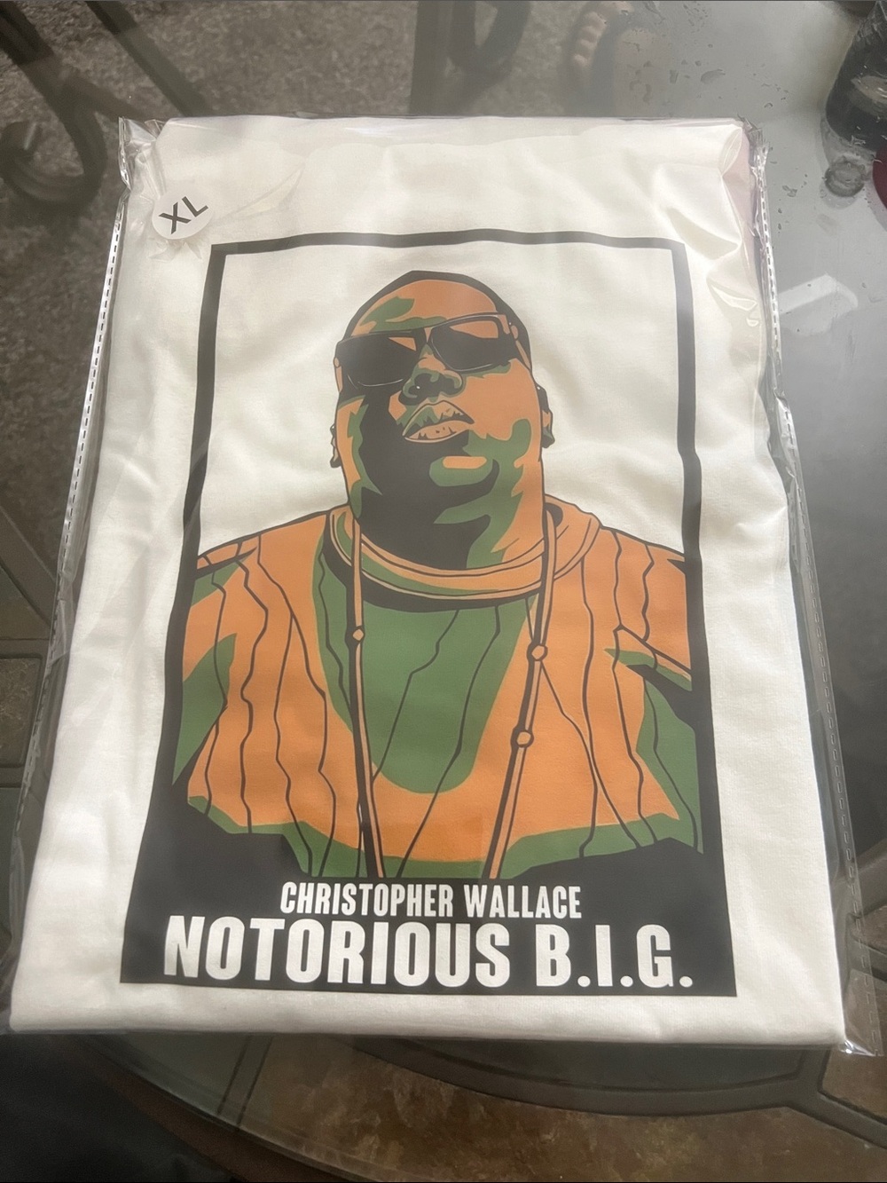 White Short-Sleeve Graphic Tee with Multicolor Portrait